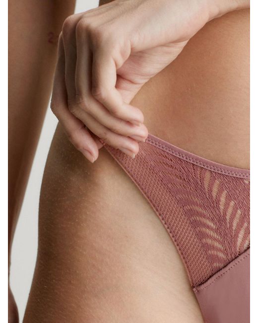 Calvin Klein Pink Thong - Minimalist Lace