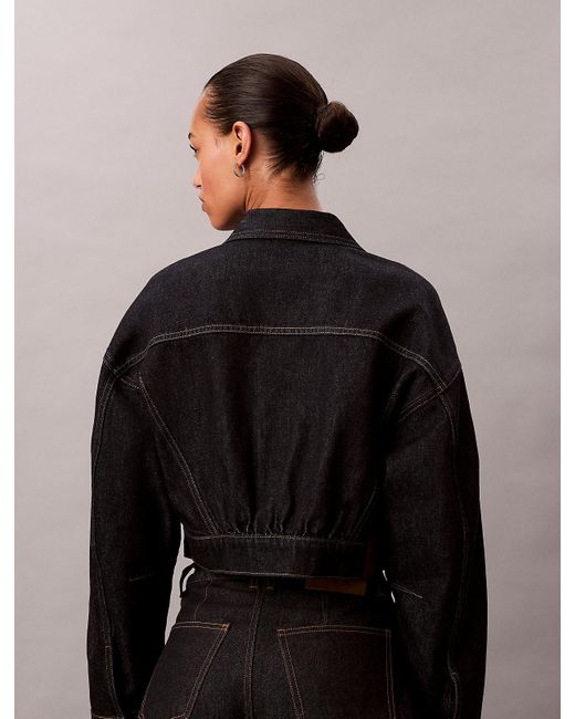 Calvin Klein Black Cropped Denim Jacket