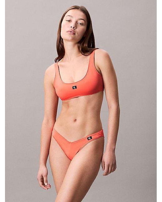 Partes de abajo de bikini tipo brasileña - CK Monogram Calvin Klein de color Orange