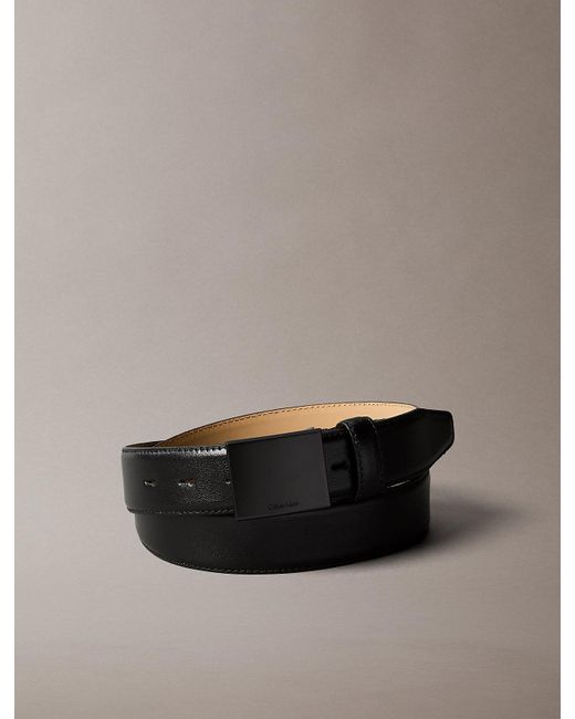 Calvin Klein Multicolor Full Grain Leather Plaque Buckle Belt for men