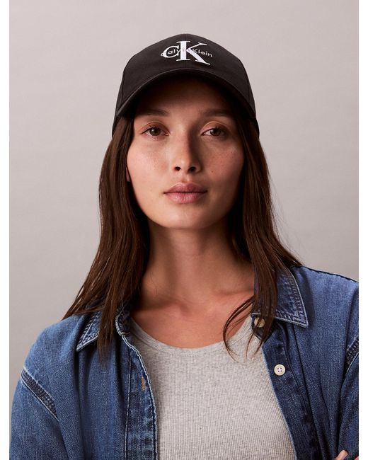 Calvin Klein Black Cotton Twill Logo Cap