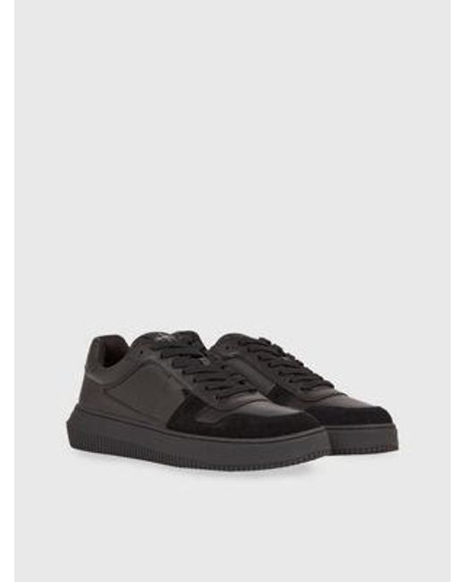 Calvin Klein Leren Sneakers in het Black voor heren