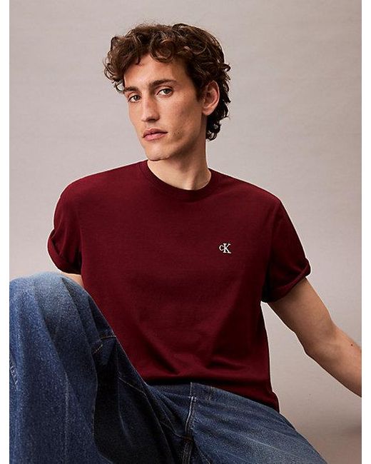 Calvin Klein Monogramm-T-Shirt in Red für Herren