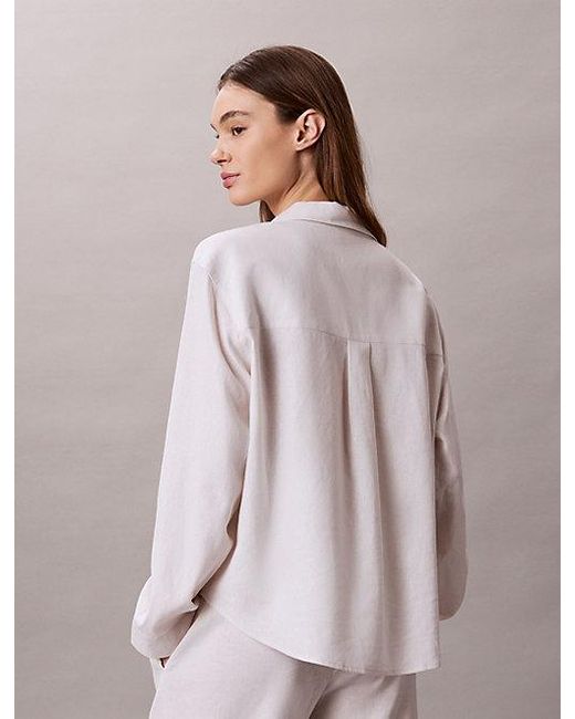 Calvin Klein Multicolor Linen Blend Tunic Shirt