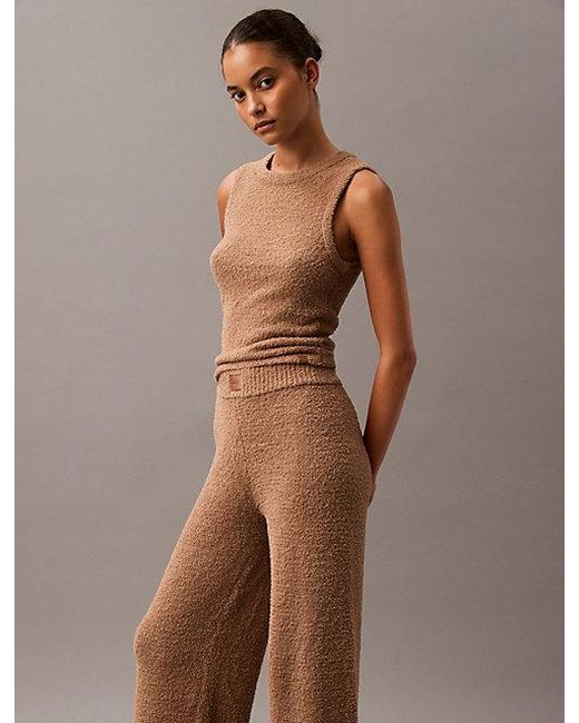 Calvin Klein Brown Plush Knit Lounge Joggers