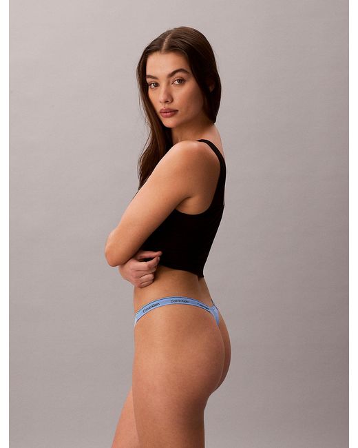 Calvin Klein Blue Dipped String Thong