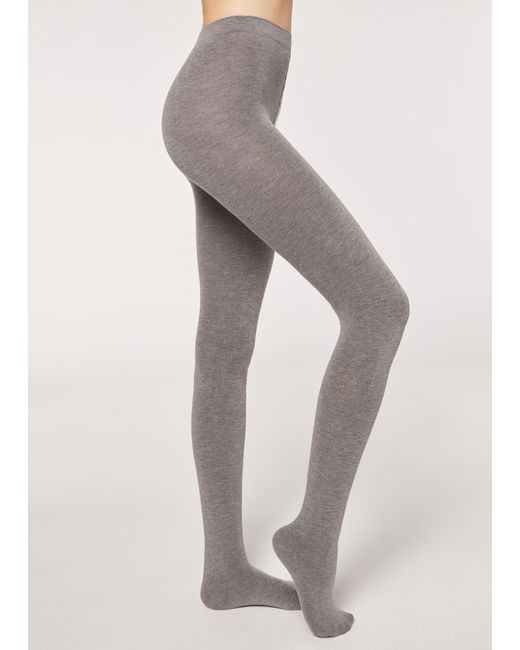 Collant morbido in misto modal e cashmere di Calzedonia in Grigio | Lyst