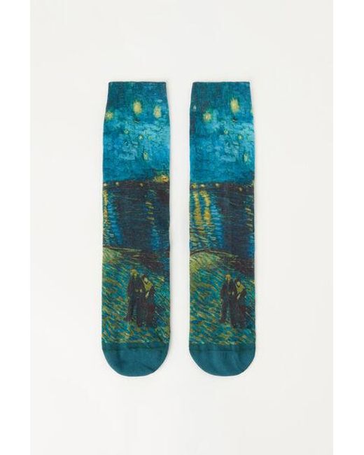 Calzedonia Blue Cotton Short Socks for men
