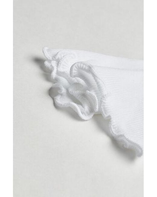 Calzedonia White Ribbed Short Socks With Romantic Trim