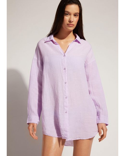 Calzedonia Purple Linen Shirt
