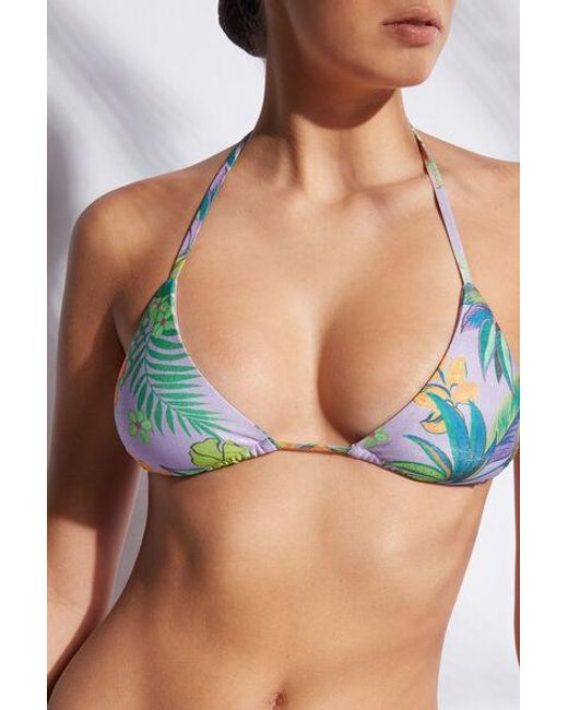 Calzedonia Triangle String Swimsuit Top Brasilia in Green - Lyst