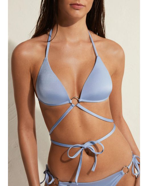 Triángulo relleno cordones bikini abu dhabi Calzedonia de color Azul | Lyst