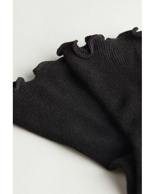 Calzedonia Black Ribbed Cotton Ankle Socks