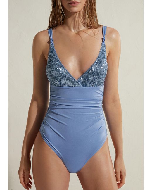 Calzedonia Blue One Piece Swimsuit Cannes