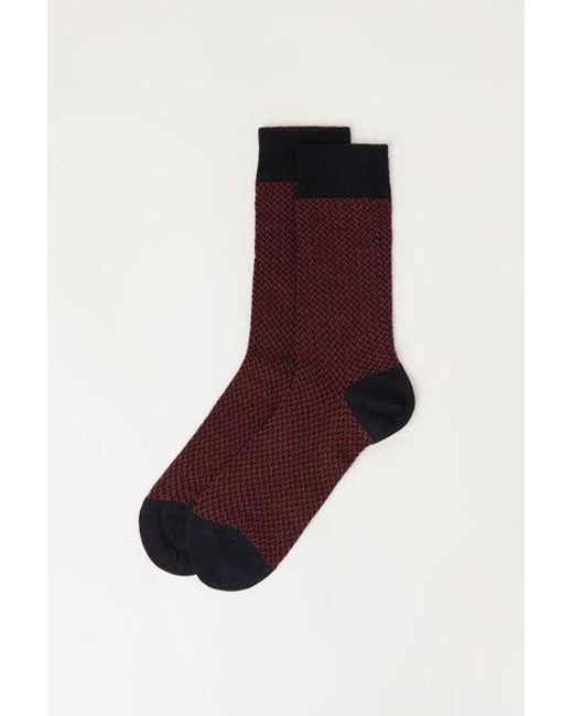 Calzedonia Red ’S Herringbone Pattern Short Socks for men