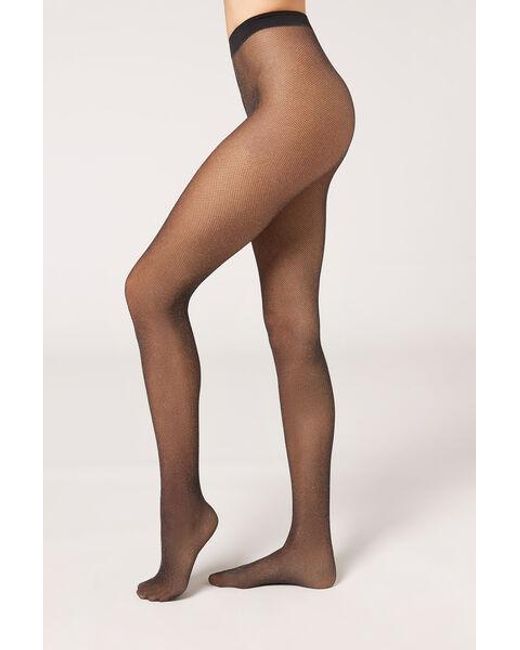 Calzedonia Natural 50 Denier Micronet Tights With Glitter