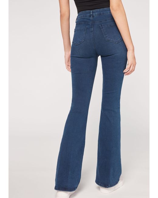 Jeans flareCalzedonia in Denim di colore Blu | Lyst