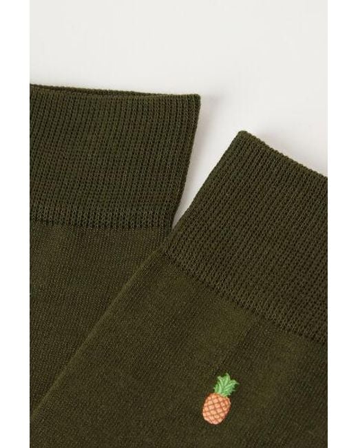 Calzedonia Green ’S All-Over Pattern Short Socks for men