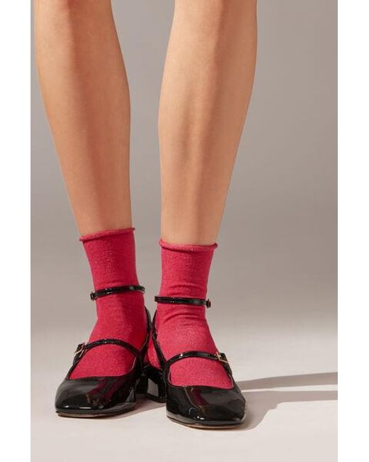 Calzedonia Pink Glitter Short Socks