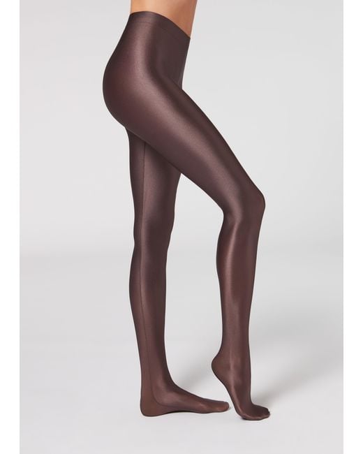 Calzedonia Super Shine Tights in Brown | Lyst UK