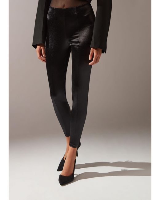 Calzedonia Satin Skinny leggings in Black | Lyst UK