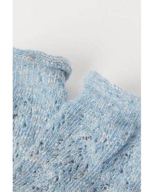 Calzedonia Blue Openwork Short Socks With Linen