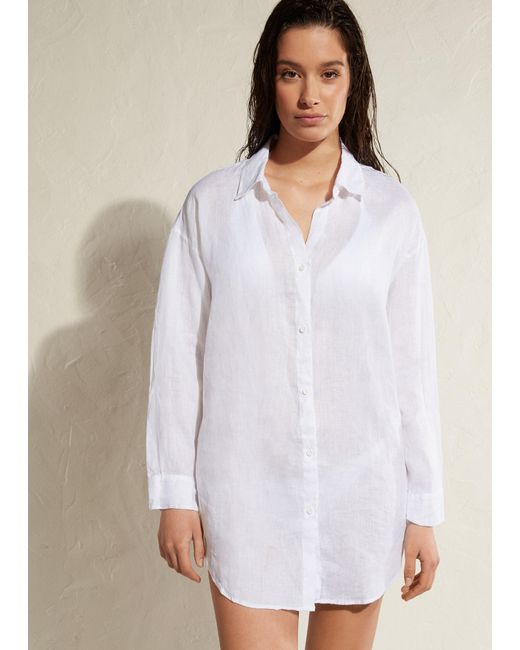 Calzedonia White Linen Shirt