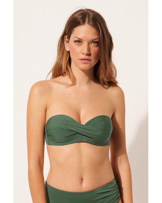 Calzedonia Green Lightly Padded Bandeau Bikini Top Indonesia