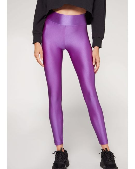 Calzedonia Purple Super Shiny leggings
