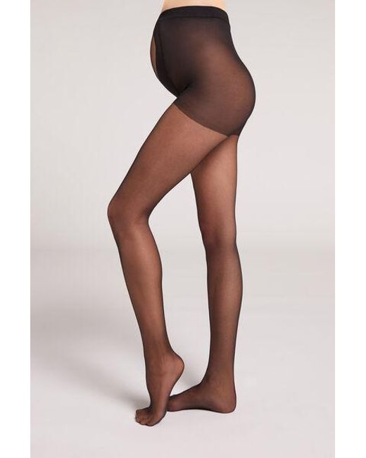 Calzedonia Black 20 Denier Sheer Maternity Tights With Velour Heart