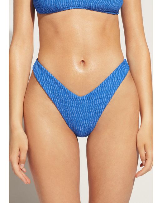 Calzedonia Blue High-cut Brazilian Swimsuit Bottom Mykonos