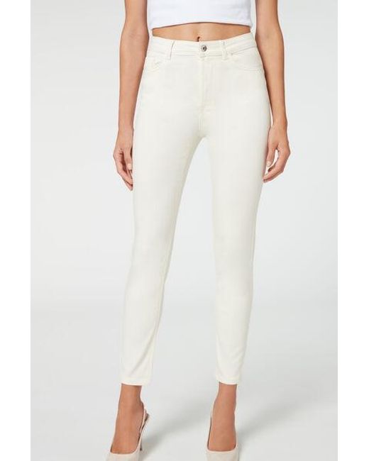 Calzedonia White Soft Touch High-Waist Skinny Push-Up Jeans