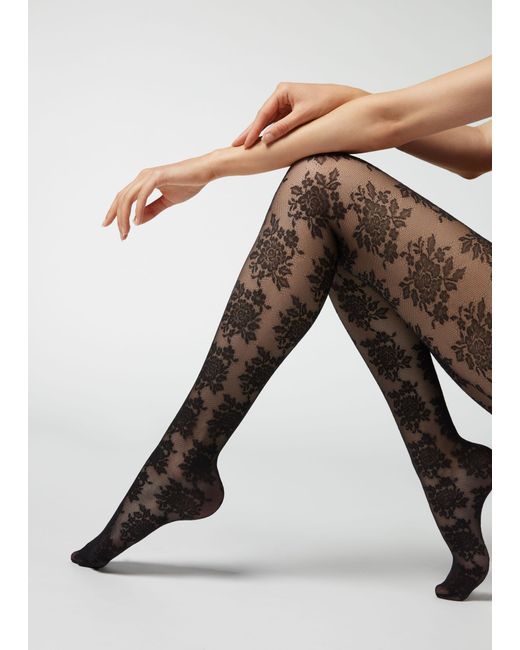 floral pattern tights