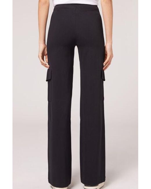 Calzedonia Blue Milano Knit Cargo Trousers
