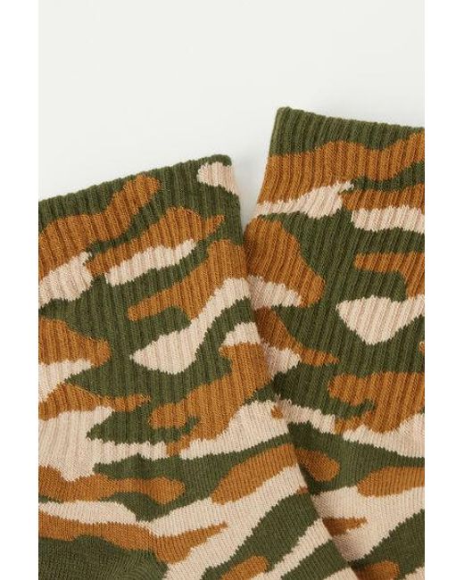 Calzedonia Green Camouflage-Patterned Short Sport Socks