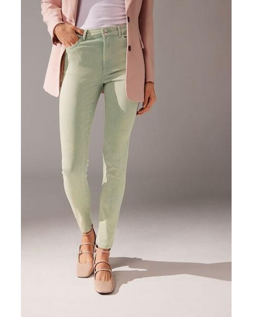 Calzedonia Green Soft Touch High-Waist Skinny Push-Up Jeans