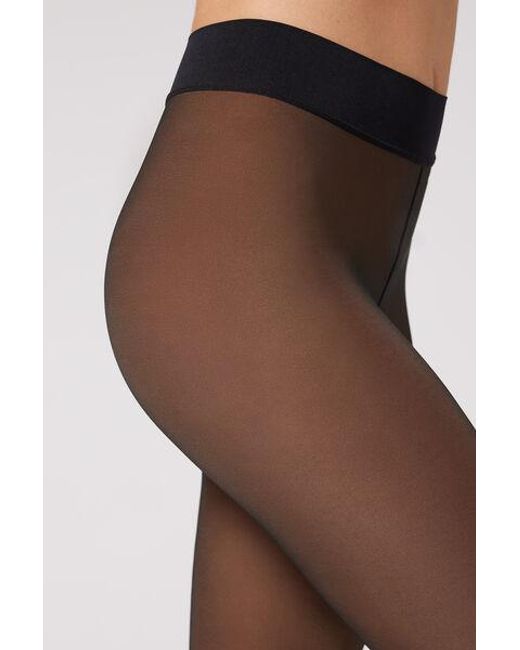 Calzedonia Black Sheer Effect Opaque Tights
