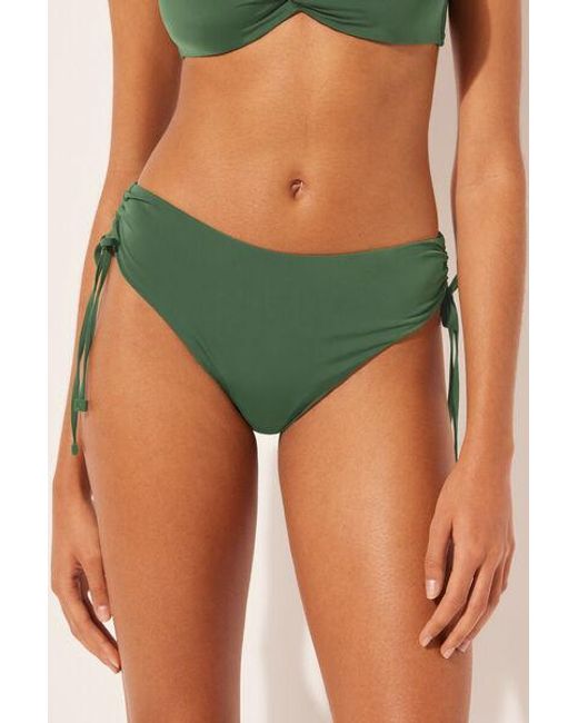 Calzedonia Green Drawstring High-Waisted Bikini Bottoms Indonesia