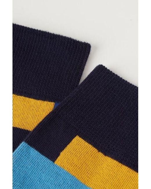 Calzedonia Blue ’S Geometric Pattern Short Socks for men