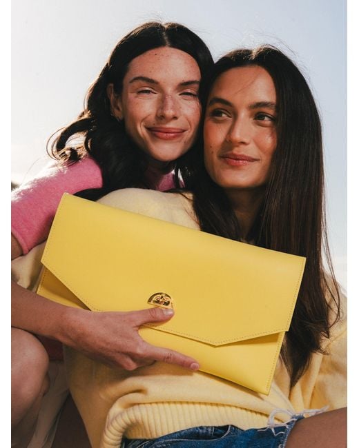 Cambridge Satchel Company Yellow The Oversized Twist Lock Pouch