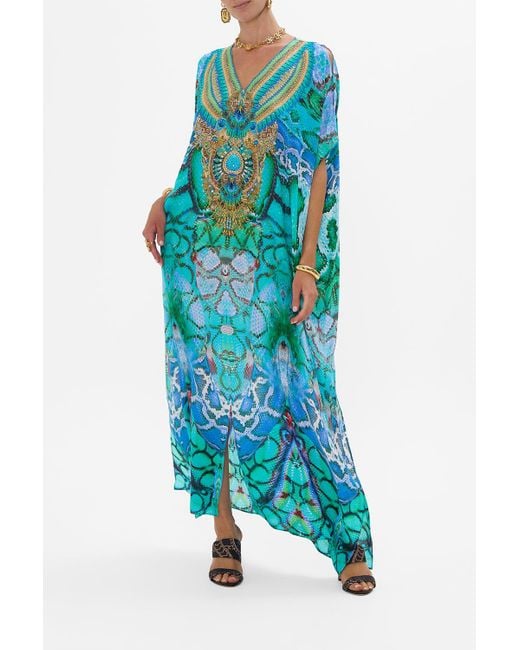 Camilla Blue Slim Fit Kaftan With Split Land Of Wonder