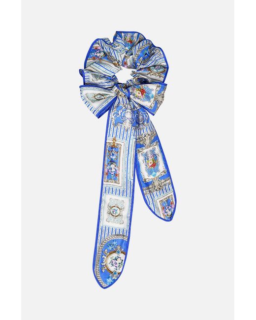Camilla Blue Scrunchie With Bow Ottoman Opulence