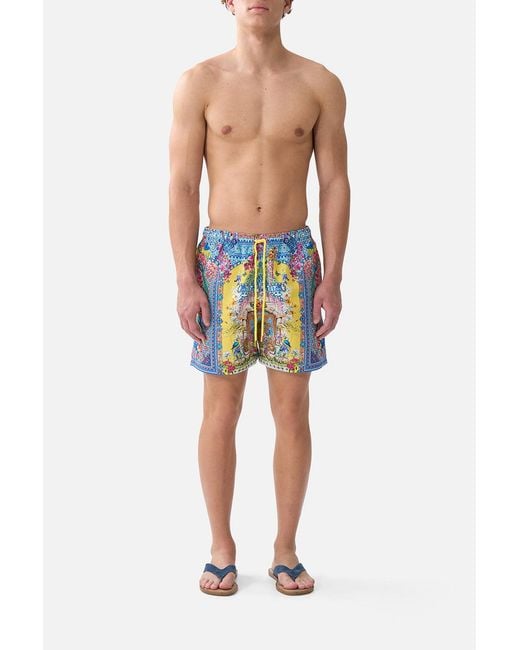 Camilla Blue Mid Length Boardshort With Elastic Waist for men
