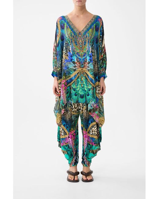 Camilla Blue Short Kaftan With Cuff Animal Alchemy