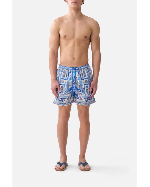 Camilla Blue Mid Length Boardshort With Elastic Waist for men