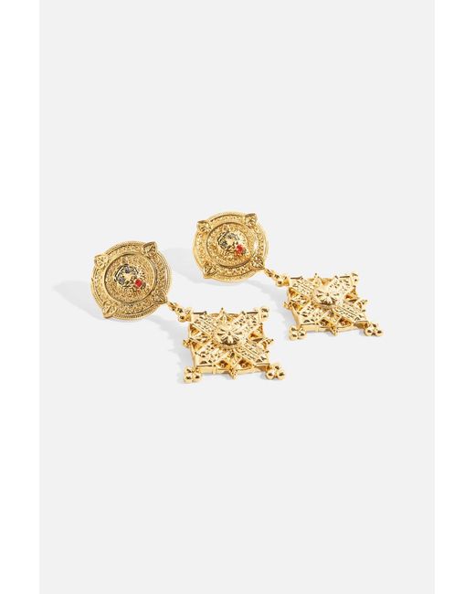 Camilla Metallic Imperial Idol Pendant Earrings