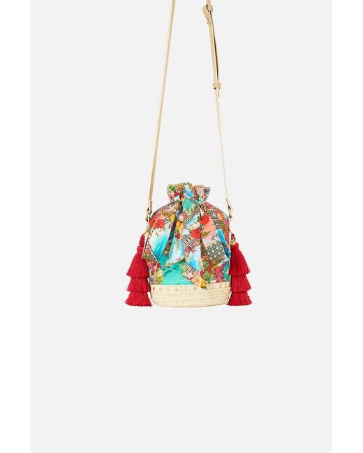 Camilla White Tie Top Bucket Bag With Tassels Meet Me