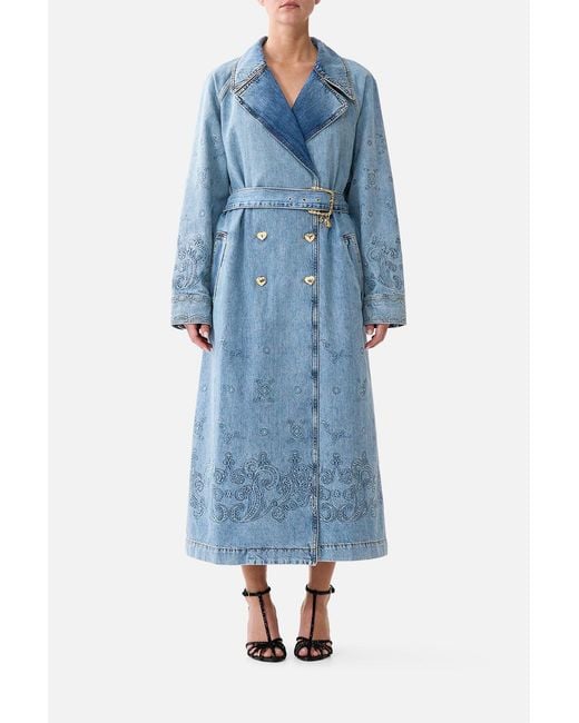 Camilla Blue Tucked Shoulder Coat