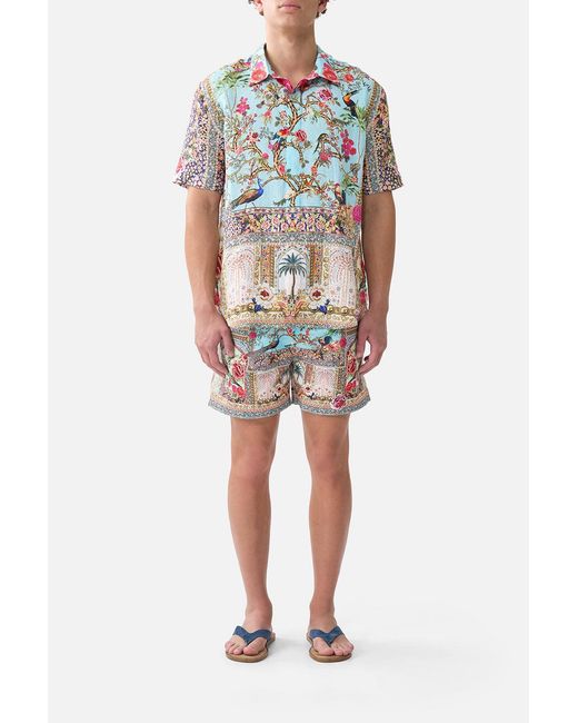 Camilla Blue Short Sleeve Oversized Shirt Sultans And Queens for men