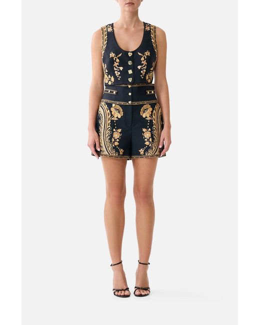 Camilla Black High Waist Short With Button Detail Taurus Rising